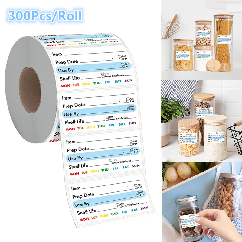 Food Snacks Label - 300 Stuks/Roll Keuken Datum Voedsel Sticker