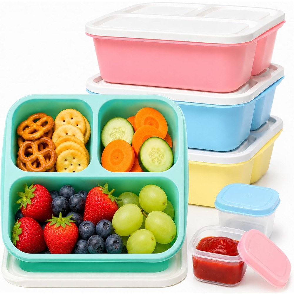 Food Snacks Healthy - 3-delige Bento Box Snackcontainers voor volwassenen,