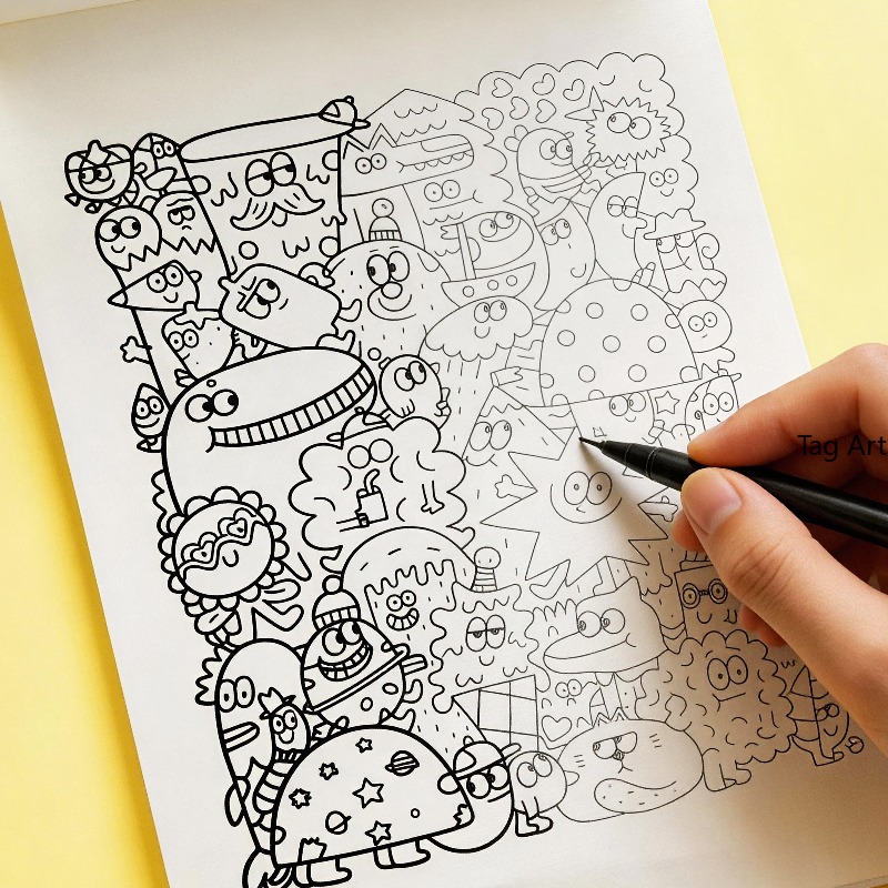 Food Y Snacks Coloring Book - Handprentenboek voor het verlichten van angst,