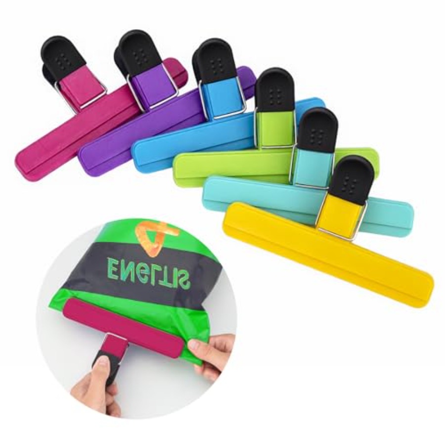Food Snacks At Home - 6-pack chipclips, grote, stevige plastic clips,