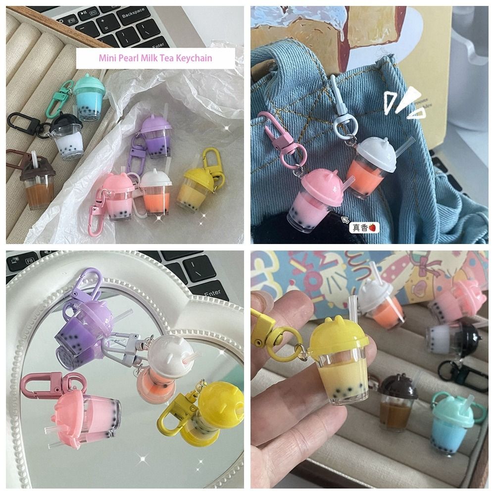 Food Zinc - Tas hanger mini parel melkthee sleutelhanger