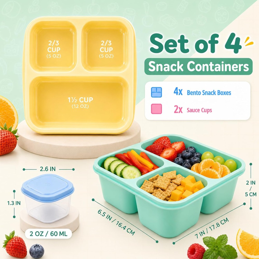 3-delige Bento Box Snackcontai - Food Snacks Healthy recensie en prijs