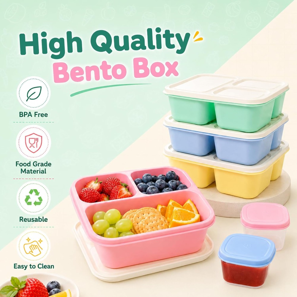 3-delige Bento Box Snackcontai - Food Snacks Healthy recensie en prijs